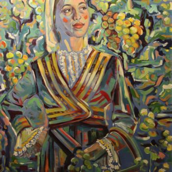 Painting titled "Понтийская гречанка" by Nina Ioannidy, Original Artwork, Oil