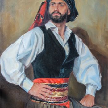 Painting titled "Понтийский грек" by Nina Ioannidy, Original Artwork, Oil