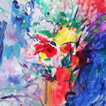 Peinture intitulée "Fleurs des champs n…" par Nina Karapetyan Michel (NKAR), Œuvre d'art originale, Huile Monté sur Châssis…