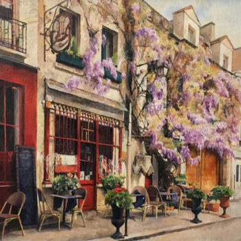 Картина под названием "Paris in spring" - Nina Kislyakova, Подлинное произведение искусства, Масло