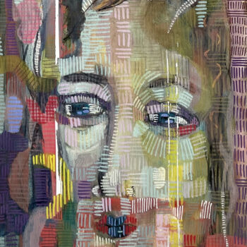 Malerei mit dem Titel "DIE LIEBE SIEGT SOW…" von Nina Kruser, Original-Kunstwerk, Aquarell Auf Karton montiert