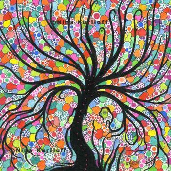 Dibujo titulada "Elated Tree" por Nina Kuriloff, Obra de arte original, Tinta