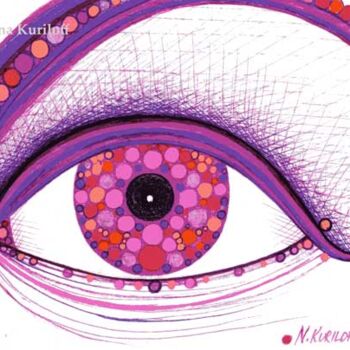 Drawing titled "Dotted Eye II" by Nina Kuriloff, Original Artwork, Other