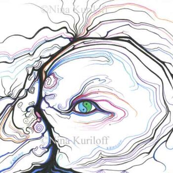 "Eye Branch" başlıklı Resim Nina Kuriloff tarafından, Orijinal sanat, Mürekkep