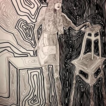 Drawing titled "on the table" by Nina Petrova, Original Artwork, Marker