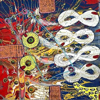 Malerei mit dem Titel "Law 3 - infinity in…" von Nina Rassen, Original-Kunstwerk, Acryl