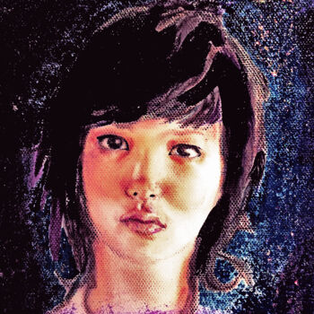 「Yukiko-san」というタイトルの絵画 Nina Riannaによって, オリジナルのアートワーク, エナメル