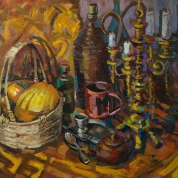 Malerei mit dem Titel "Золото завтрака" von Nina Silaeva, Original-Kunstwerk, Öl