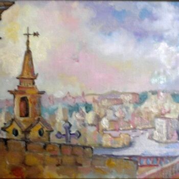 Malerei mit dem Titel "Valletta Malta plai…" von Nina Silaeva, Original-Kunstwerk, Öl