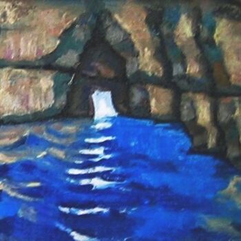 Painting titled "Malta. Blue Grotte" by Nina Silaeva, Original Artwork, Oil