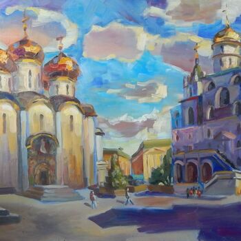 Peinture intitulée "Соборная площадь. М…" par Nina Silaeva, Œuvre d'art originale, Huile