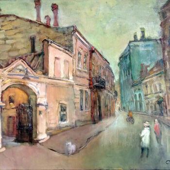 Painting titled "Side street" by Nina Stasiukova, Original Artwork, Oil