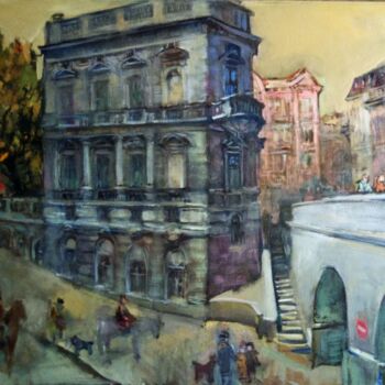 Painting titled "The bridge" by Nina Stasiukova, Original Artwork, Oil