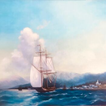 Картина под названием "У побережья" - Nina Toman, Подлинное произведение искусства, Масло