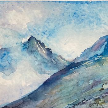 绘画 标题为“Утро в горах” 由Nina Yudina, 原创艺术品, 水彩