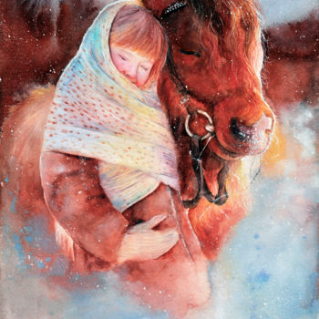 Peinture intitulée "Watercolor painting…" par Nina Ingilevich, Œuvre d'art originale, Aquarelle