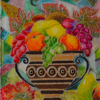 绘画 标题为“Vase of fruit” 由Kabashna&Co, 原创艺术品, 丙烯