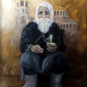 Peinture intitulée "The Righteous Beggar" par Nina Maxim, Œuvre d'art originale, Huile