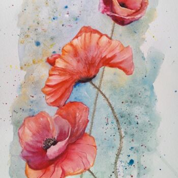 Картина под названием "Feeling of a Spring" - Nina Mitkova, Подлинное произведение искусства, Акварель