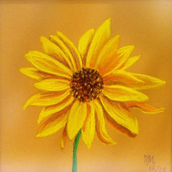 「Желтый цветок /yell…」というタイトルの絵画 Nina Mitkovaによって, オリジナルのアートワーク, オイル