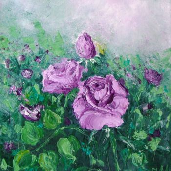 Pintura intitulada "In the Rose Garden/…" por Nina Mitkova, Obras de arte originais, Óleo