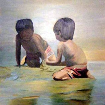 Painting titled "RECUERDOS DE INFANC…" by Nina Reyes Guzmán, Original Artwork