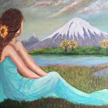 Pintura titulada "diosa tierra" por Nina Reyes Guzmán, Obra de arte original, Oleo
