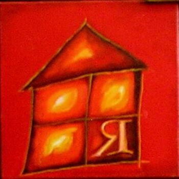 Pittura intitolato "casa rossa" da Nina Trudu, Opera d'arte originale