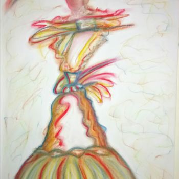 Рисунок под названием "LADY" - Arqué, Подлинное произведение искусства, Пастель