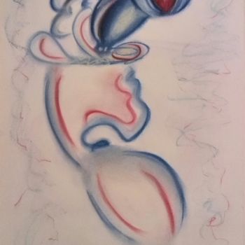 Drawing titled "RUBI" by Arqué, Original Artwork, Pastel