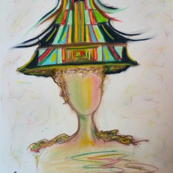 Dessin intitulée "LE REFLET DE TON ÂME" par Arqué, Œuvre d'art originale, Pastel