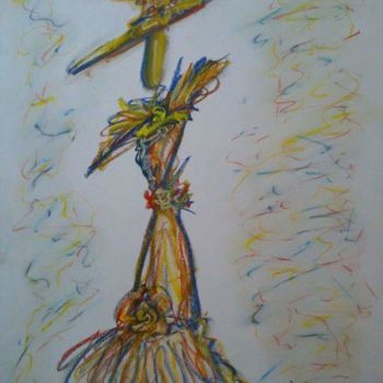 Desenho intitulada "jADE" por Arqué, Obras de arte originais, Pastel