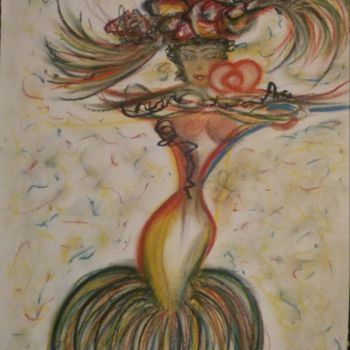 Drawing titled "BRAZILENIA" by Arqué, Original Artwork, Pastel