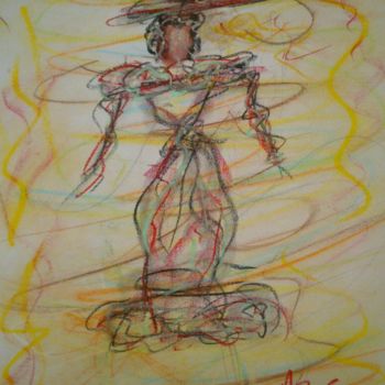 Dessin intitulée "LADY-PRANA" par Arqué, Œuvre d'art originale, Pastel