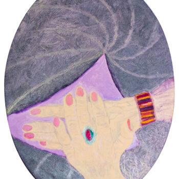 Painting titled "Hands of a pensione…" by Ninel Fedenko, Original Artwork, Oil Mounted on Wood Stretcher frame