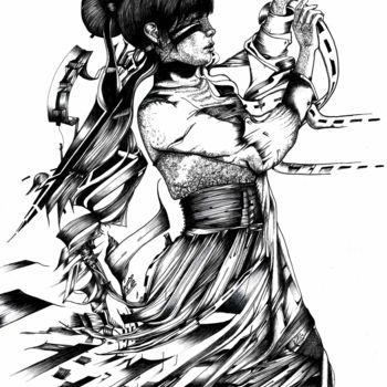 Drawing titled "DEFLEXIO" by Ninette Eponyme, Original Artwork, Ink