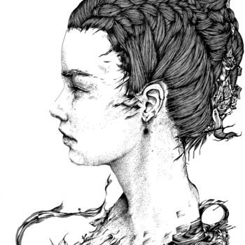 Drawing titled "ISABELLA" by Ninette Eponyme, Original Artwork, Ink