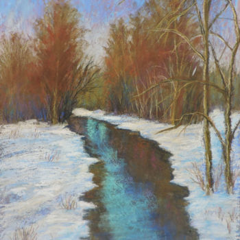 Ζωγραφική με τίτλο "Winter" από Nino Gudadze, Αυθεντικά έργα τέχνης, Παστέλ