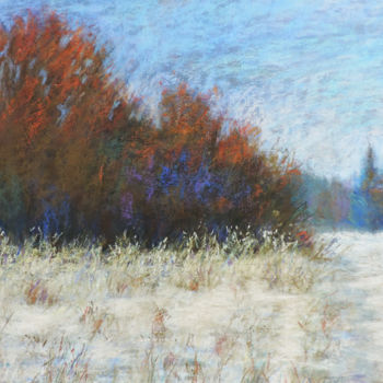 Painting titled "winter 2" by Nino Gudadze, Original Artwork, Pastel