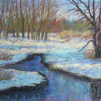 Pintura intitulada "Color winter" por Nino Gudadze, Obras de arte originais, Pastel