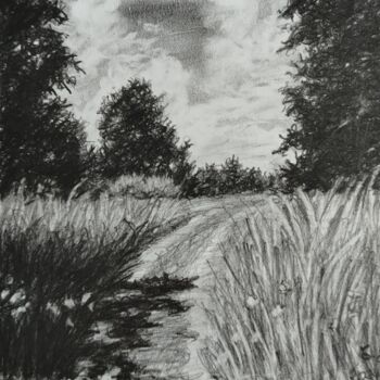 Drawing titled "The scent of spring" by Nino Gudadze, Original Artwork, Pencil