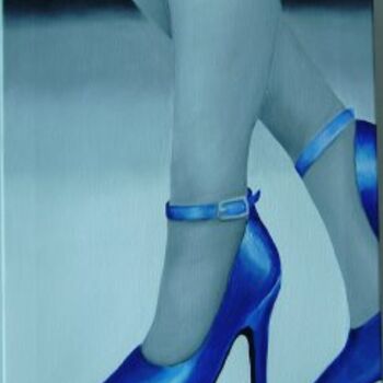 Painting titled "Blue shoes" by Faithartes, Original Artwork
