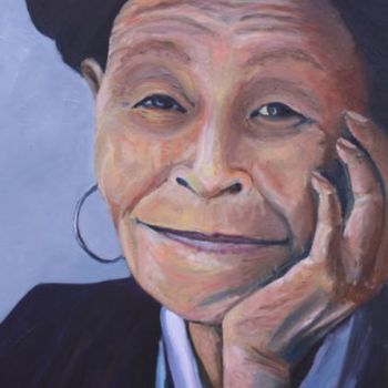 Painting titled "Old Lady" by Faithartes, Original Artwork