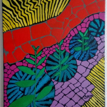 Painting titled "Plénitude Florale" by Ninix Madonna, Original Artwork, Acrylic