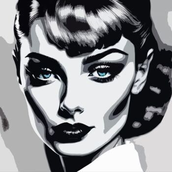 Digital Arts titled "Audrey Hepburn No.1" by Ninn, Original Artwork, AI generated image