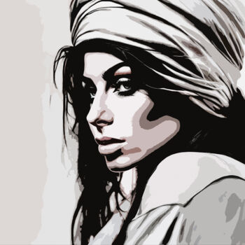 Arts numériques intitulée "Amy Winehouse No.4" par Ninn, Œuvre d'art originale, Image générée par l'IA