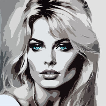 Arte digital titulada "Brigitte Bardot No.4" por Ninn, Obra de arte original, Imagen generada por IA
