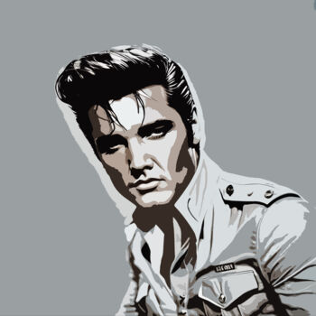 Digitale Kunst mit dem Titel "Elvis Presley No.1" von Ninn, Original-Kunstwerk, KI-generiertes Bild