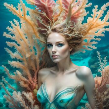 Digital Arts titled "Mermaid No.14" by Ninn, Original Artwork, AI generated image