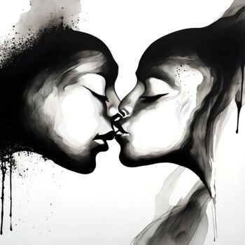 Digital Arts titled "The Kiss No.6" by Ninn, Original Artwork, AI generated image